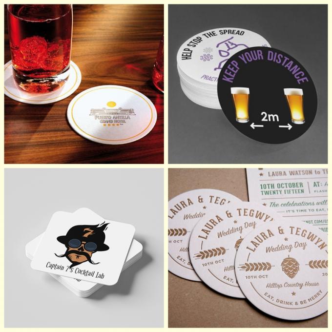 Birra di legno Mat Board del cartone 600um di alta capacità di assorbimento bianca naturale