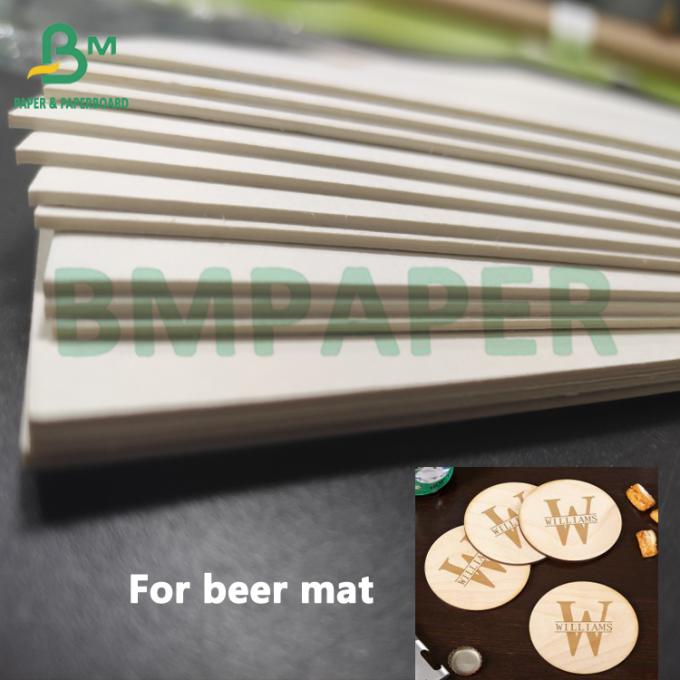 Birra di legno Mat Board del cartone 600um di alta capacità di assorbimento bianca naturale