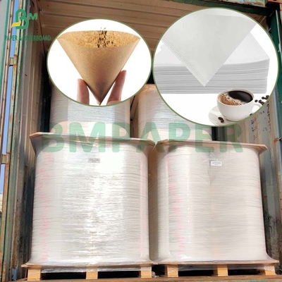 Carta di filtro per caffè di qualità alimentare sbiancata non sbiancata 40GSM 50GSM rulli di carta 1200 mm