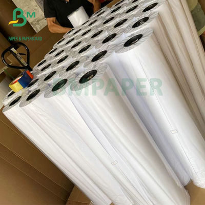 Rotolo bianco parteggiato 2&quot; del legame 20LB della carta di tracciatore del getto di inchiostro 2 il centro 24&quot; larghezza
