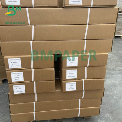 Rotolo bianco parteggiato 2&quot; del legame 20LB della carta di tracciatore del getto di inchiostro 2 il centro 24&quot; larghezza