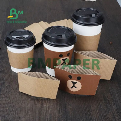 Strati a parete semplice del cartone ondulato e flauto per la copertura della tazza di caffè di Brown