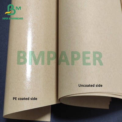 Carta patinata singolo PE delle azione della tazza, commestibile della carta kraft di Brown 70g + del PE 15g