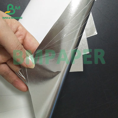 Carta metallica all'ingrosso carta al vuoto argento alluminata resistenza al bagnato carta metallizzata per la stampa di etichette di bevande