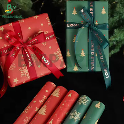 60 grammi carta da imballaggio per regali di Natale stampata su misura 43 cm x 300 cm