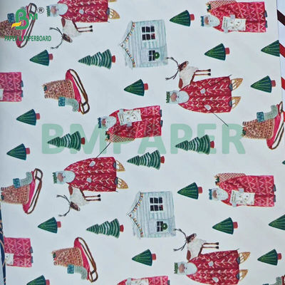 60 grammi carta da imballaggio per regali di Natale stampata su misura 43 cm x 300 cm