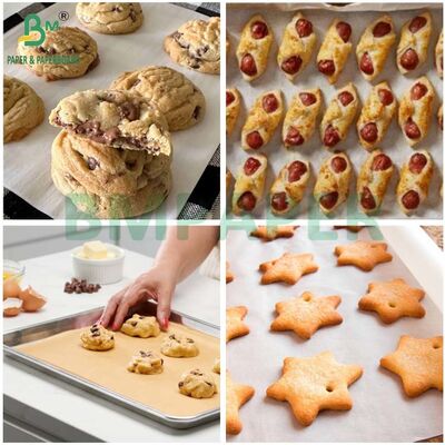 Rotolo di carta pergamena antiaderente antigrasso da 35 g/m² 40 g/m² per uso in forno